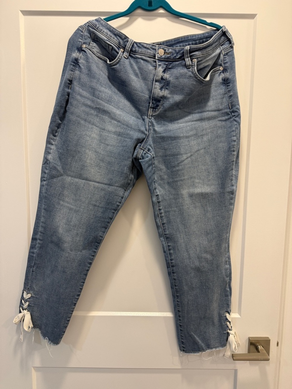 NYDJ Stretch Jeans with Side Tie Hem